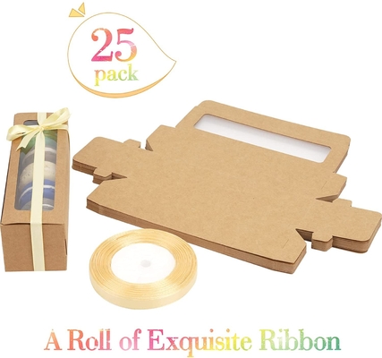 25 Pack Macaron Selection Box z przezroczystą wstążką do okien 6 Macaron