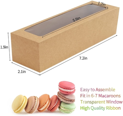 25 Pack Macaron Selection Box z przezroczystą wstążką do okien 6 Macaron