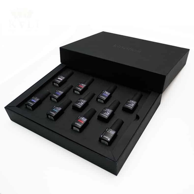 Luksusowy zestaw pudełek na lakier do paznokci Matt Black Handmade Custom Logo Magnet Closure Box