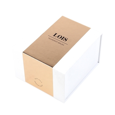 Eco Paper Cardboard Luksusowe kosmetyczne pudełko upominkowe Białe magnetyczne z logo