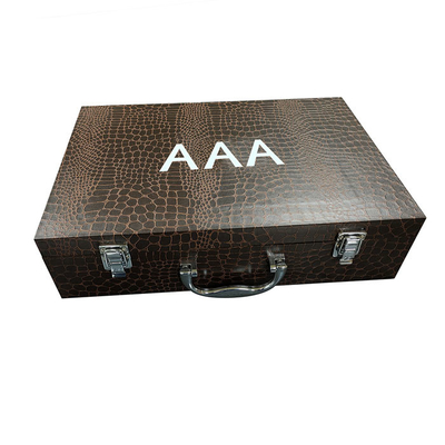 Pu Leather Wine Box 4C Laminowanie UV Wytłaczanie powierzchni