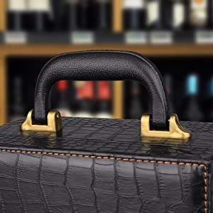 Ręcznie robione skórzane pudełko na wino premium z pojemnikiem na wino z akcesoriami do wina