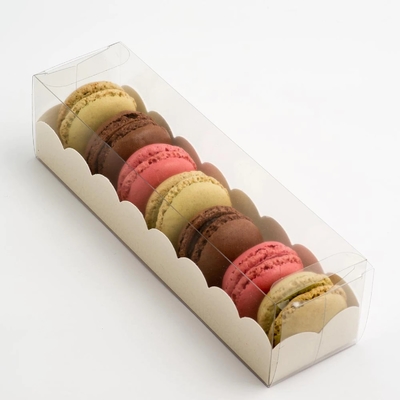 PET Multi Specification Chocolate Biscuit Macaron Cake Gift Box Ivory Board