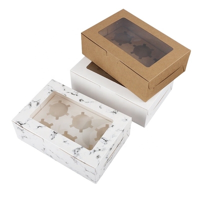 Piekarnia Custom Cake Box Mini Muffin Cupcake Boxes 6 otworów z oknem