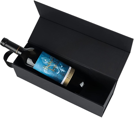 dobra cena Liquor Champagne Magnetyczne zamknięcie Składane pudełka na wino z pokrywką i uchwytem w Internecie