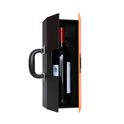 dobra cena Walizka Pu Leather Premium Gift Wine Luksusowe opakowanie na butelki Klasyczne czerwone pudełko na prezent Skórzane pudełko na wino w Internecie